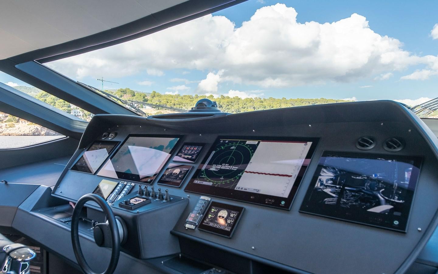 inside of a car aboard ALDEBARAN III Yacht for Sale