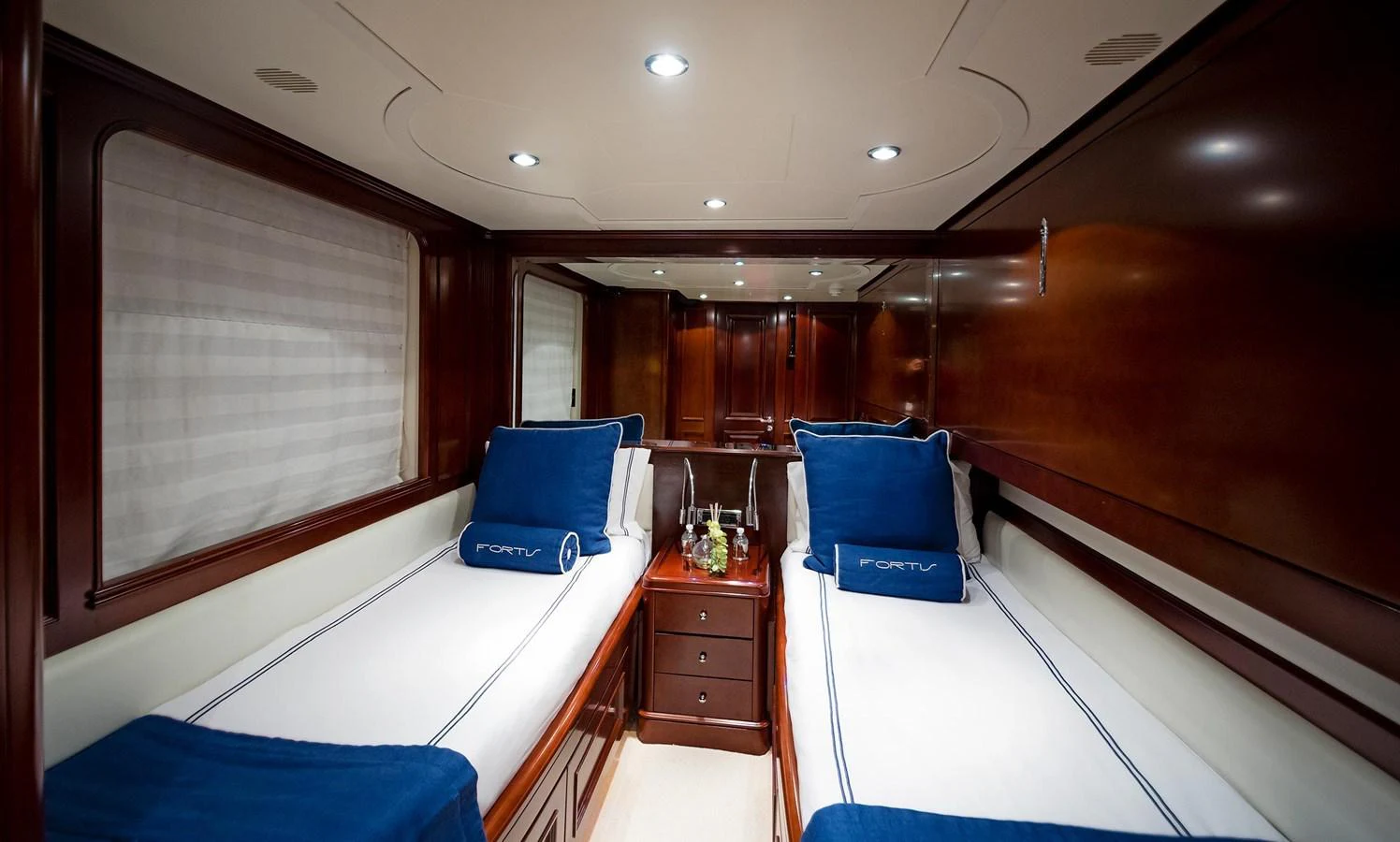 inside of a cabin aboard GITANA Yacht for Sale