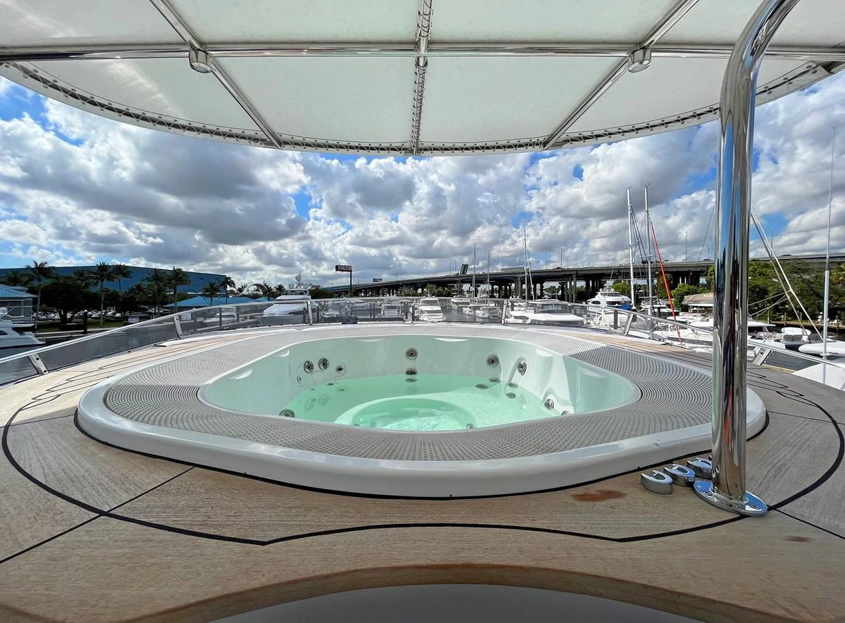 a swimming pool in a building aboard GITANA Yacht for Sale