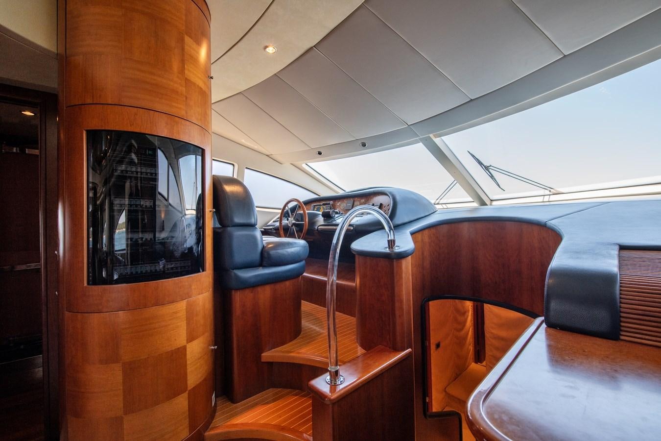 a train with chairs and a table aboard TIME OUT OF LONDON Yacht for Sale