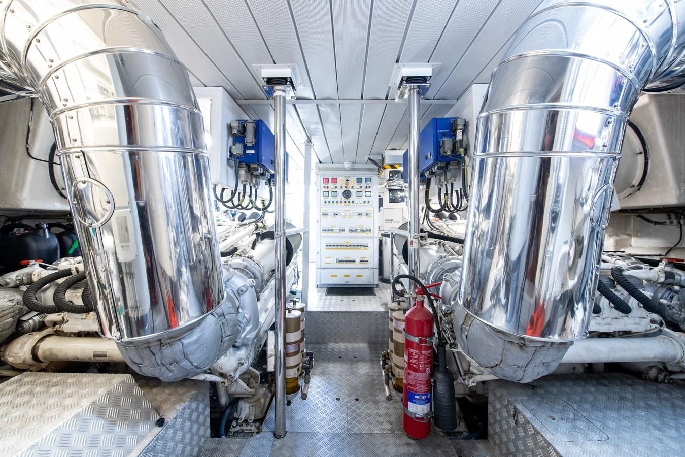 a room with machinery aboard TIME OUT OF LONDON Yacht for Sale