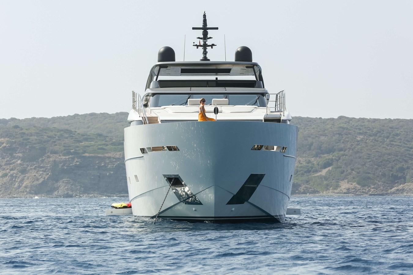 a large white boat in the water aboard 2022 SANLORENZO SL120A Yacht for Sale