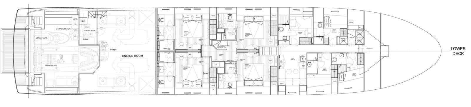 diagram, engineering drawing aboard 2022 SANLORENZO SL120A Yacht for Sale