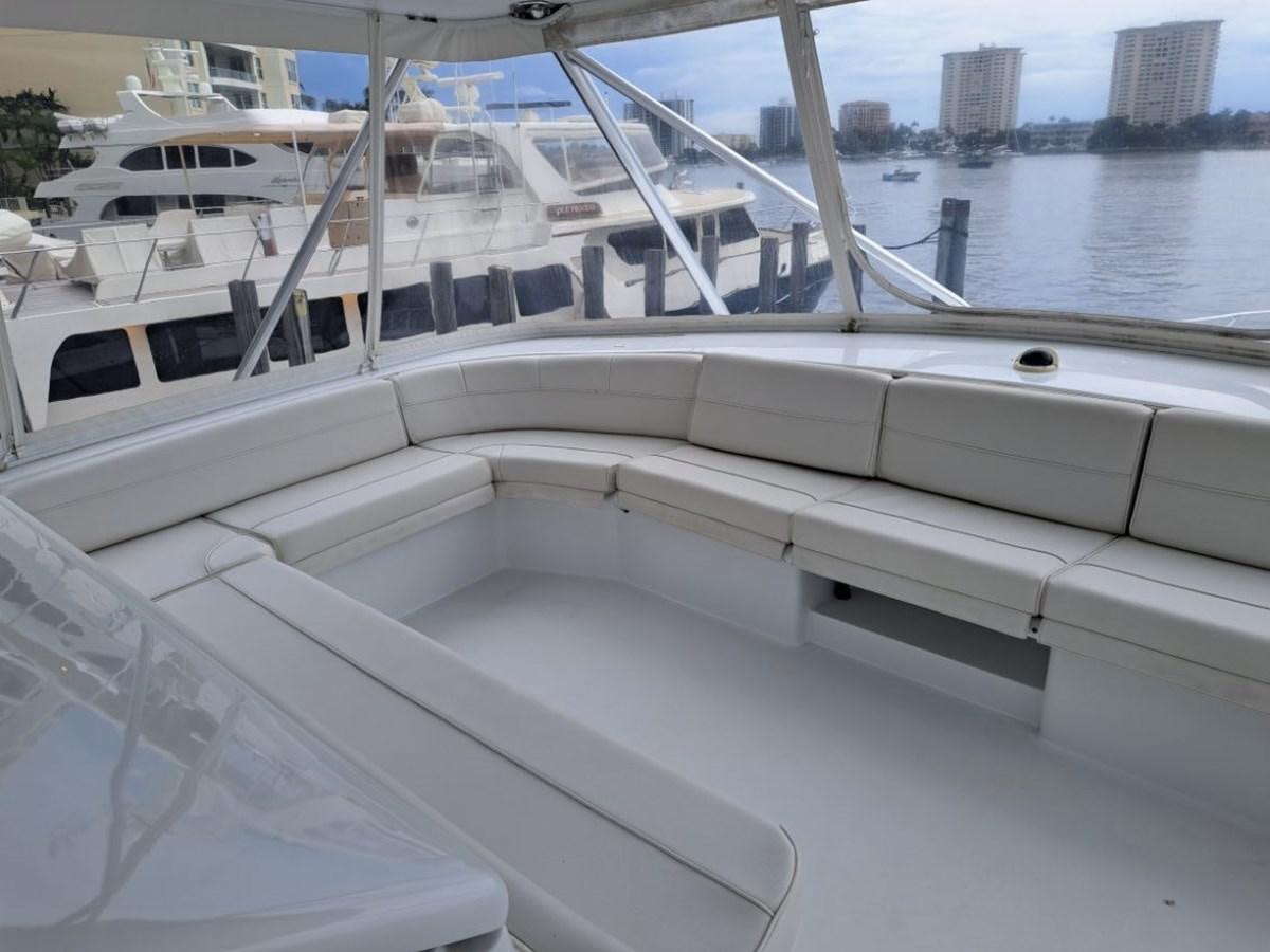 a white boat with many windows aboard CLAIRE TOO Yacht for Sale