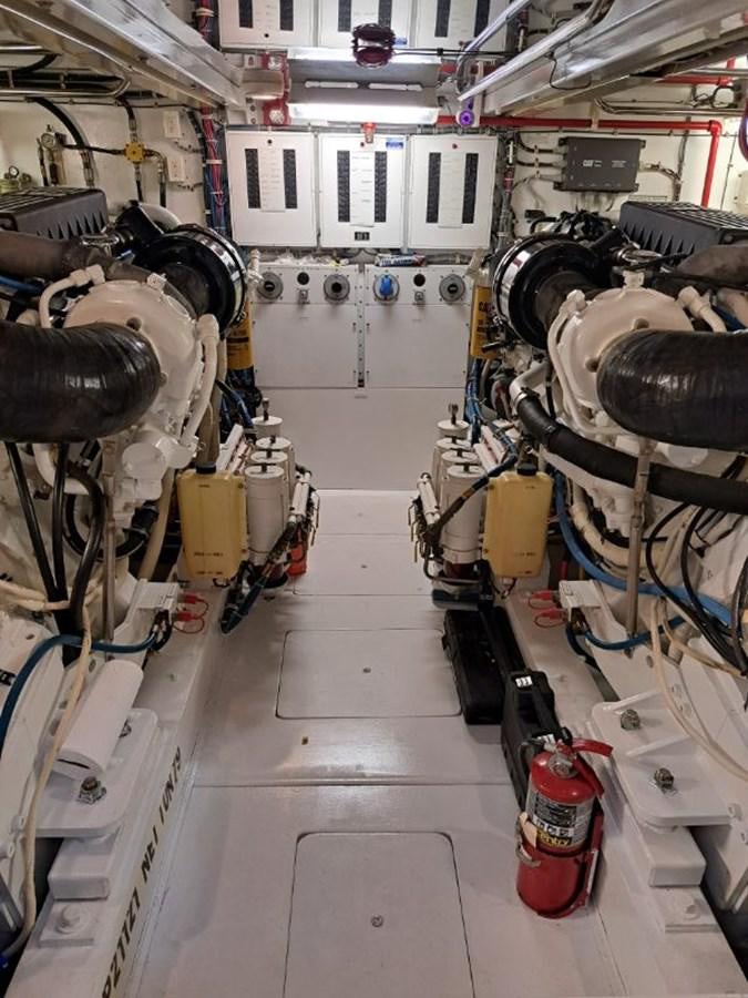 a large machine with wheels aboard CLAIRE TOO Yacht for Sale