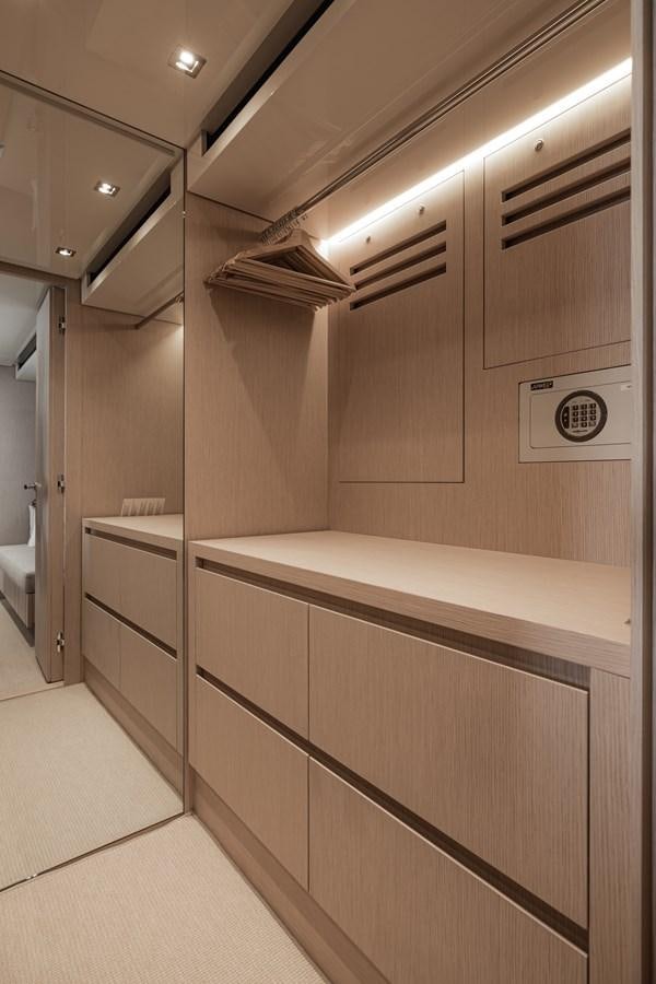 a room with a large counter and cabinets aboard RADKAT Yacht for Sale