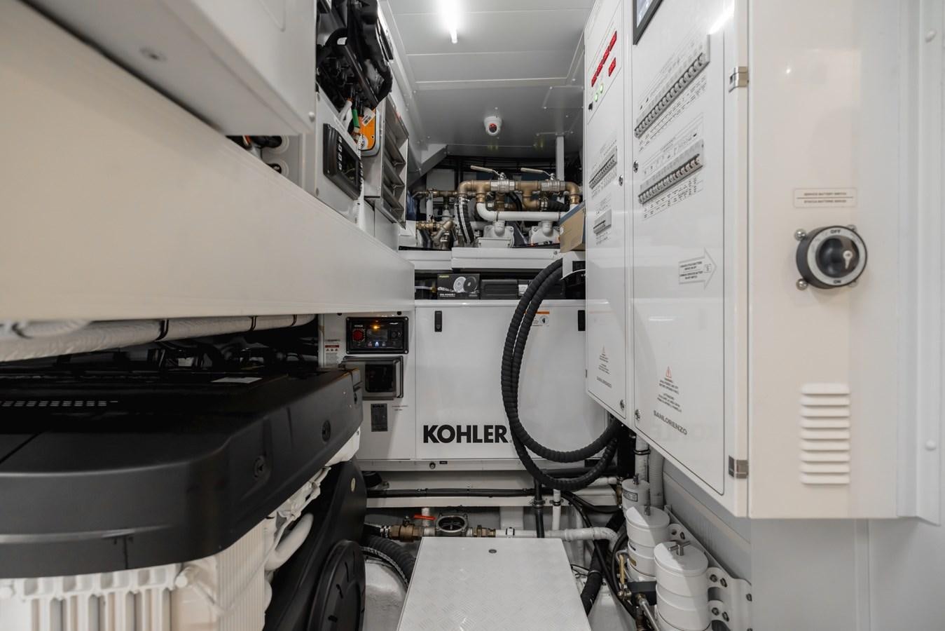 a close-up of a machine aboard RADKAT Yacht for Sale