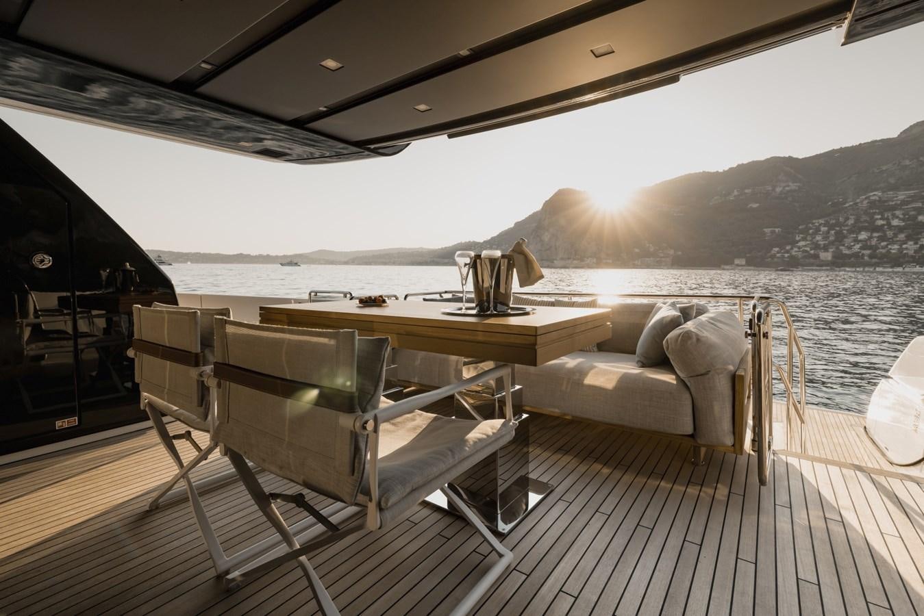 a boat on a deck aboard RADKAT Yacht for Sale