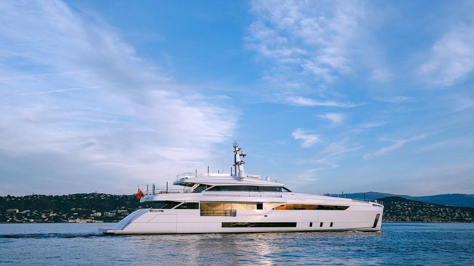 a white boat in the water aboard BARTALI Yacht for Sale