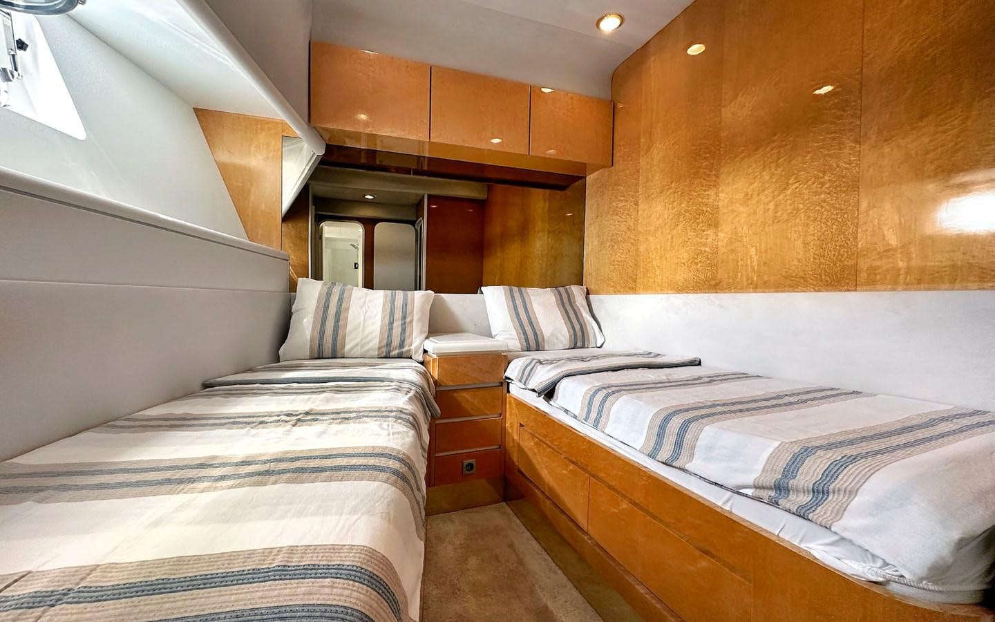 a room with bunk beds aboard LORCA Yacht for Sale