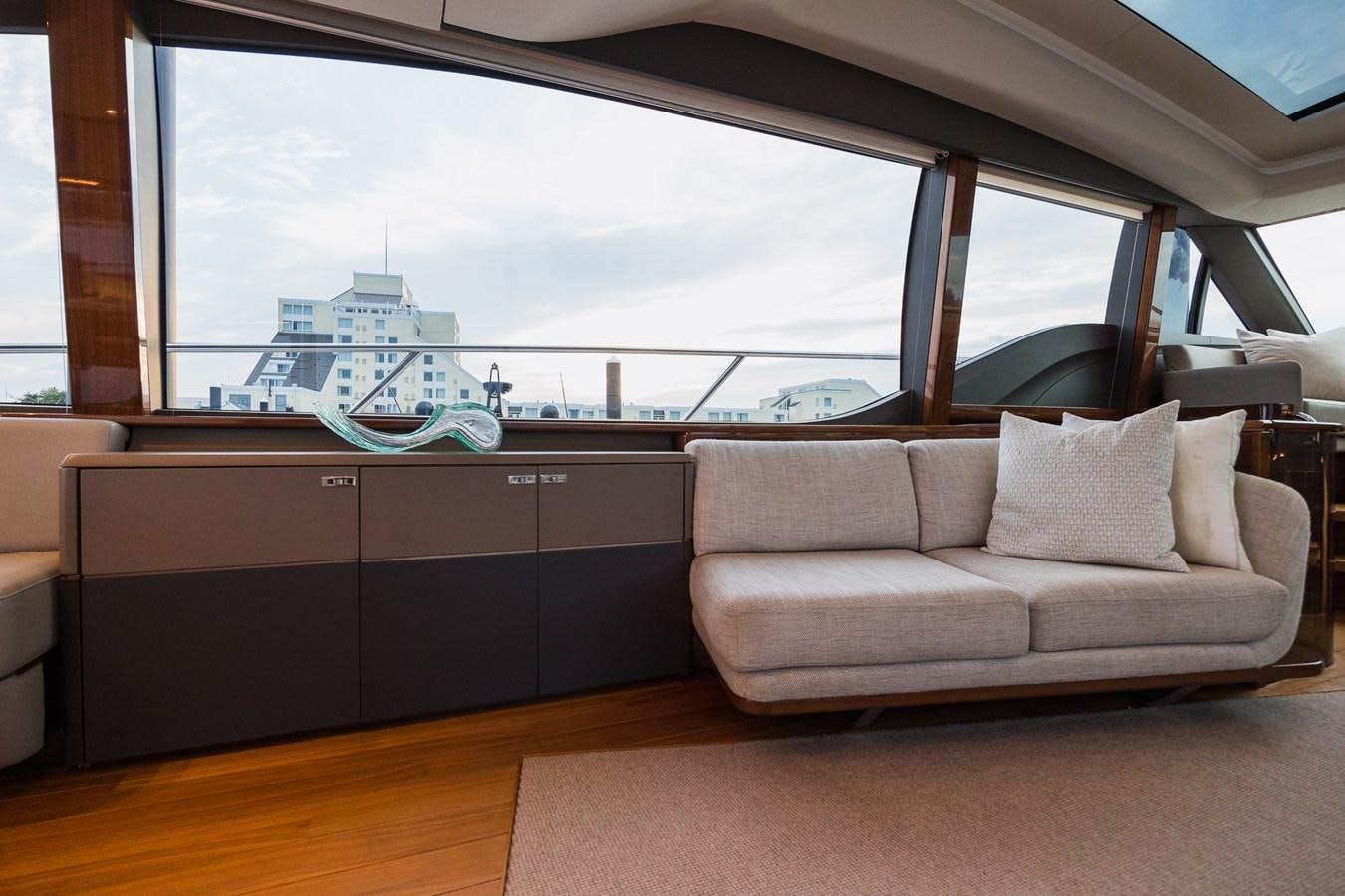 a couch in a room aboard SPINDRIFT Yacht for Sale