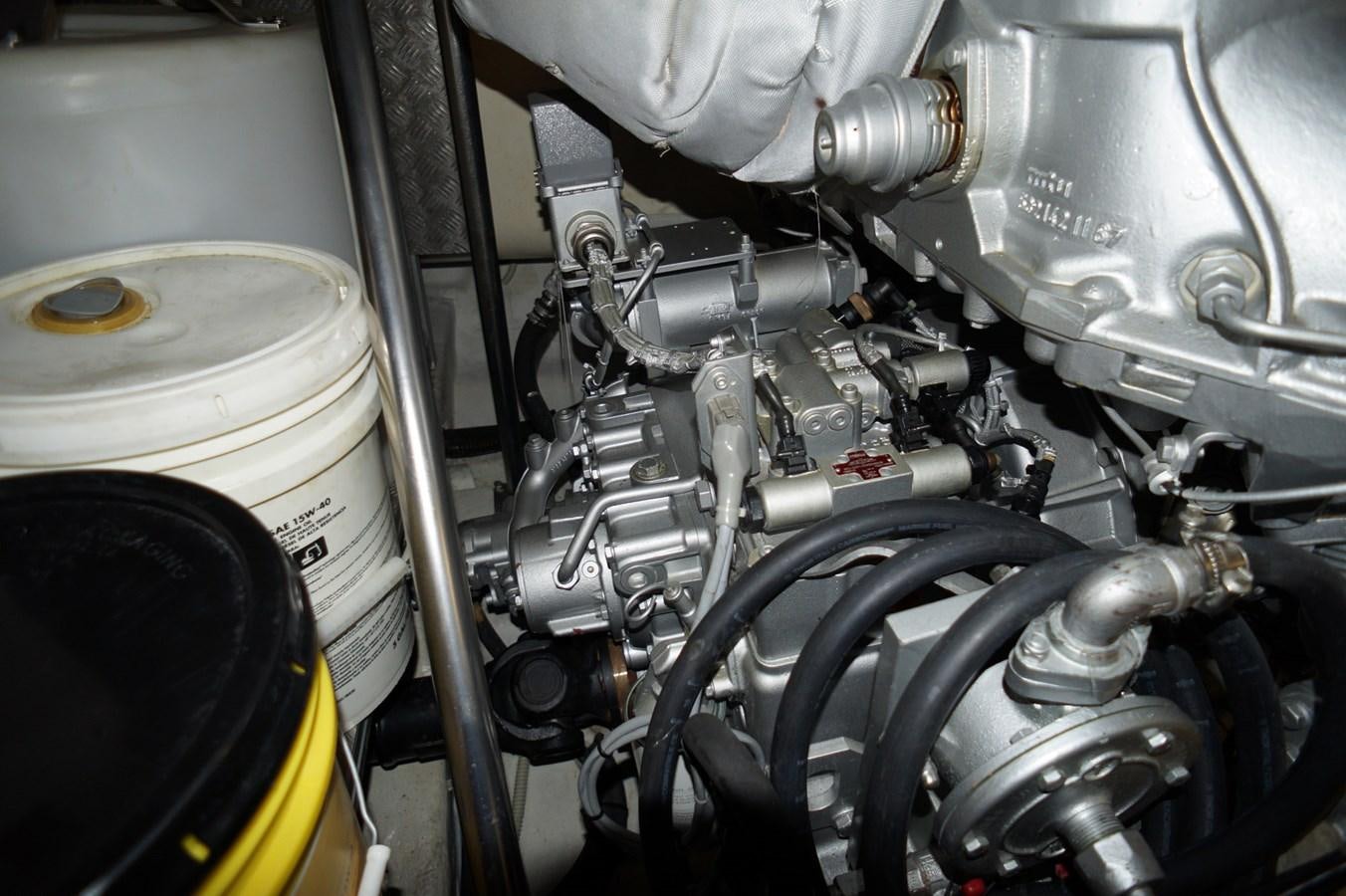 a close-up of a car engine aboard THE OFFICE Yacht for Sale