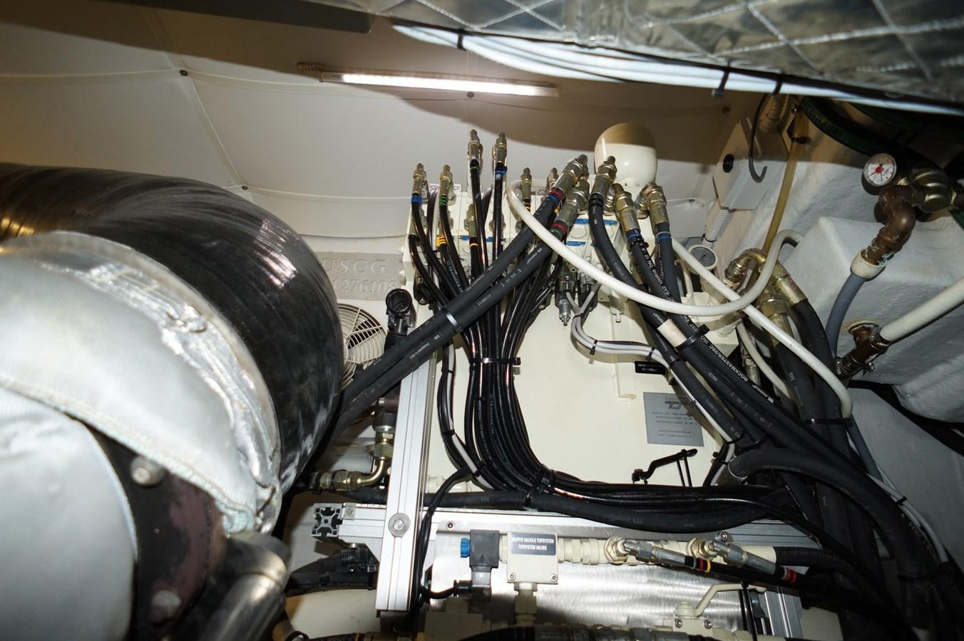 a large group of wires aboard THE OFFICE Yacht for Sale