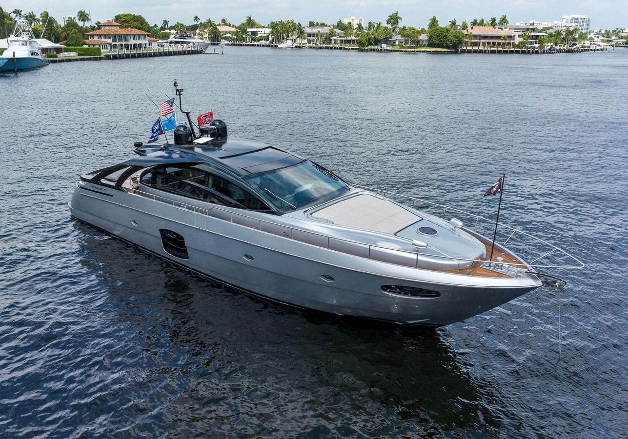 a white yacht on the water aboard LIQUID Yacht for Sale