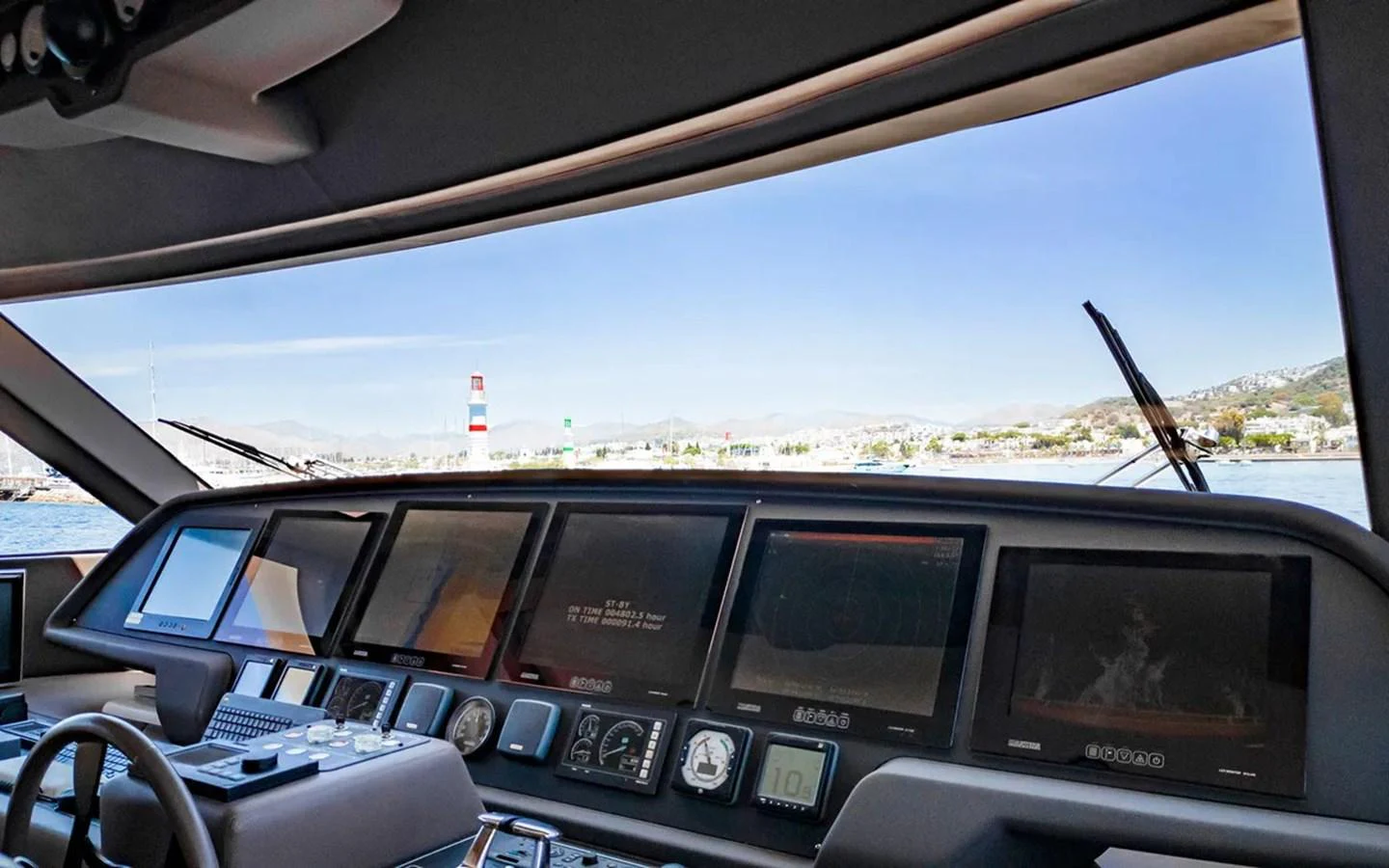 the inside of a car aboard UNICORN Yacht for Sale