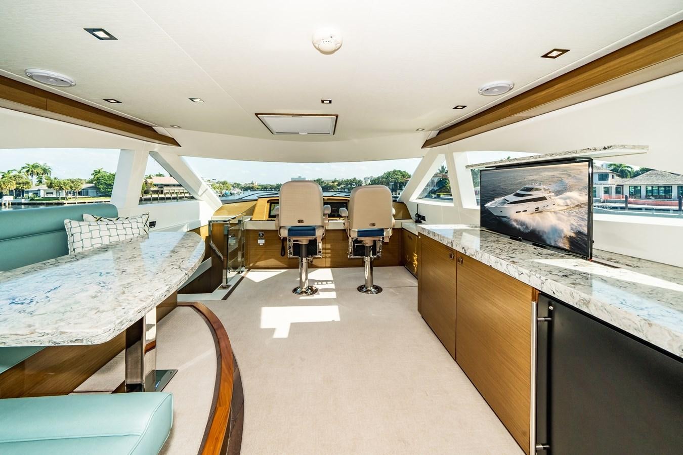 inside view of a room aboard 2017 HATTERAS M75 K SEA Yacht for Sale