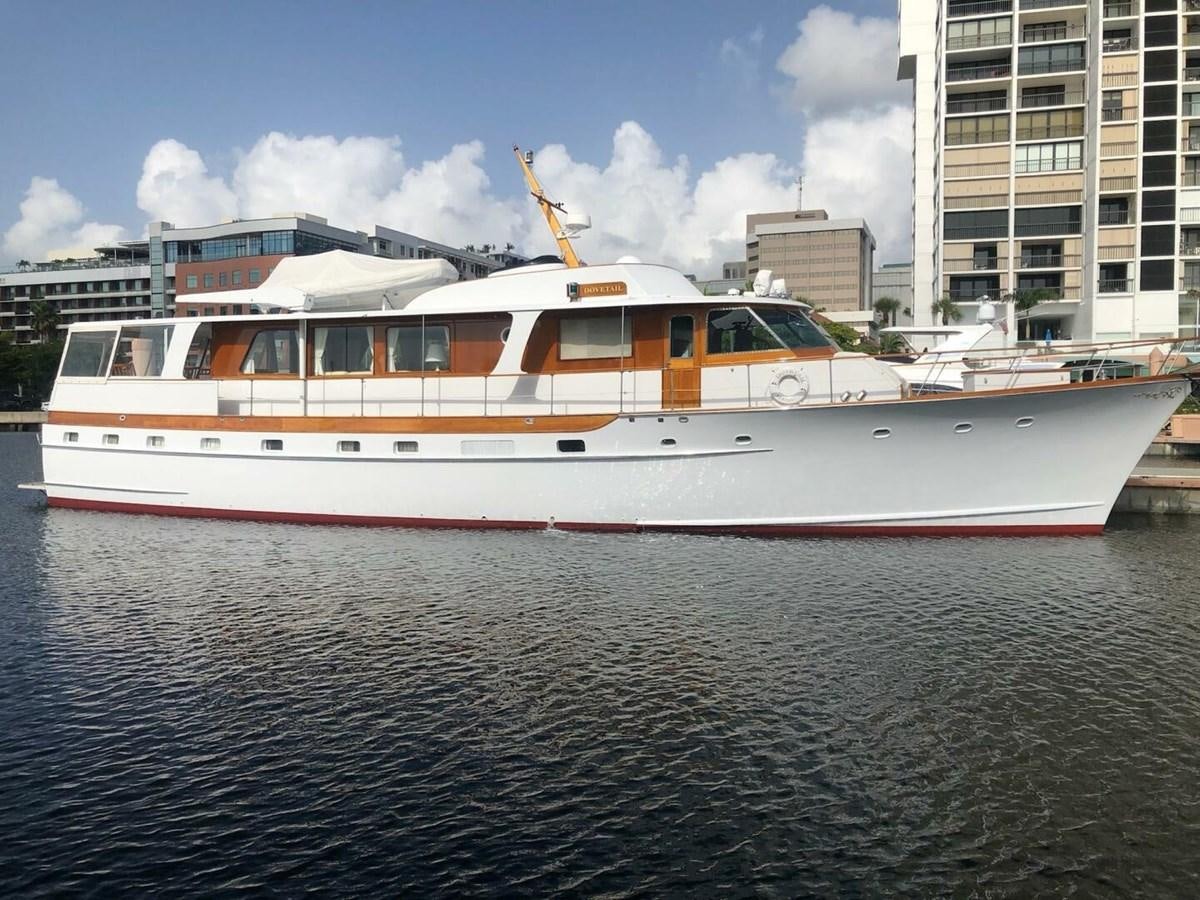 a boat on the water aboard DOVETAIL Yacht for Sale