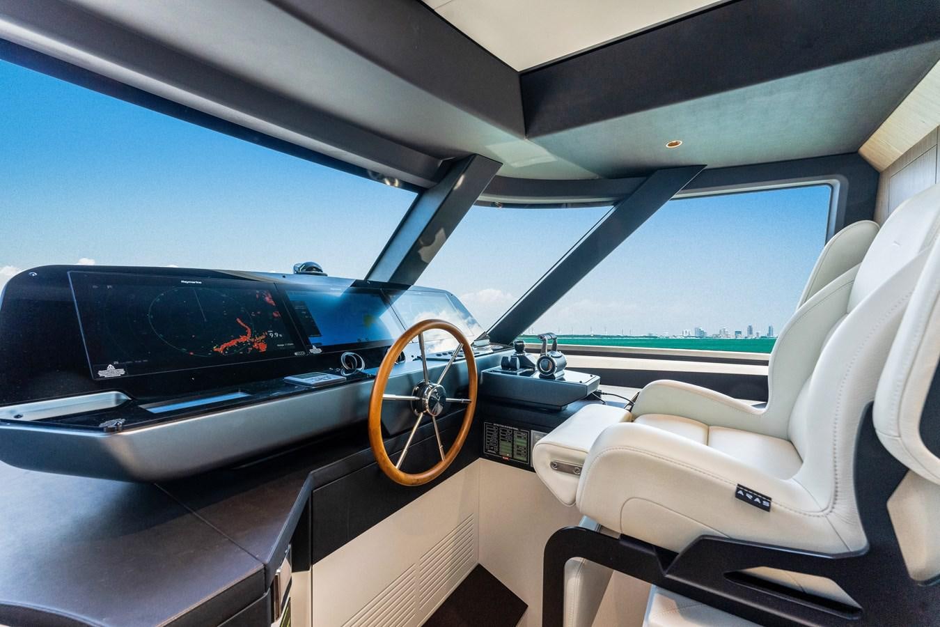 inside of a car aboard EQUITES Yacht for Sale