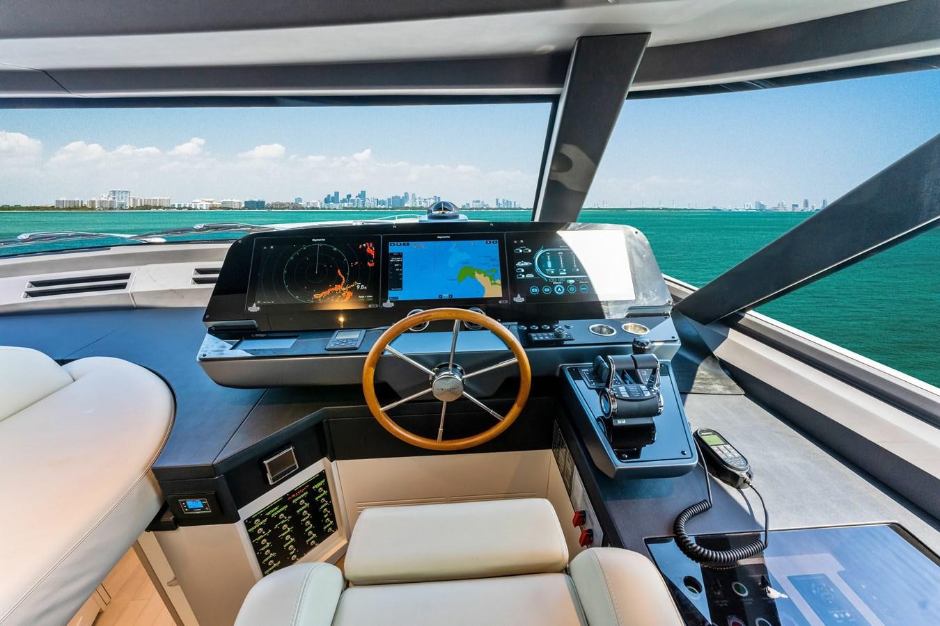 the cockpit of a plane aboard EQUITES Yacht for Sale