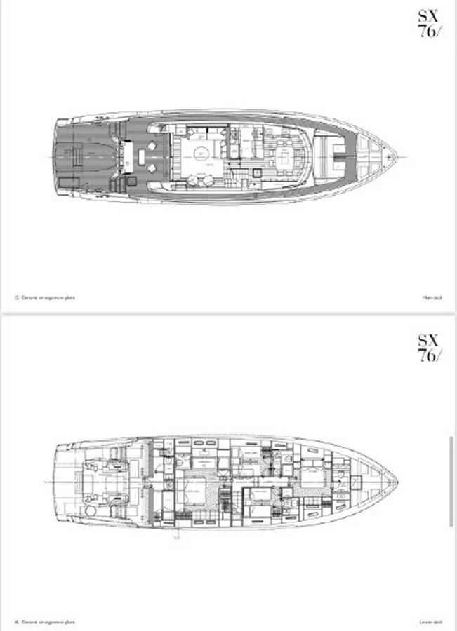 diagram, engineering drawing aboard SANLORENZO SX76 Yacht for Sale
