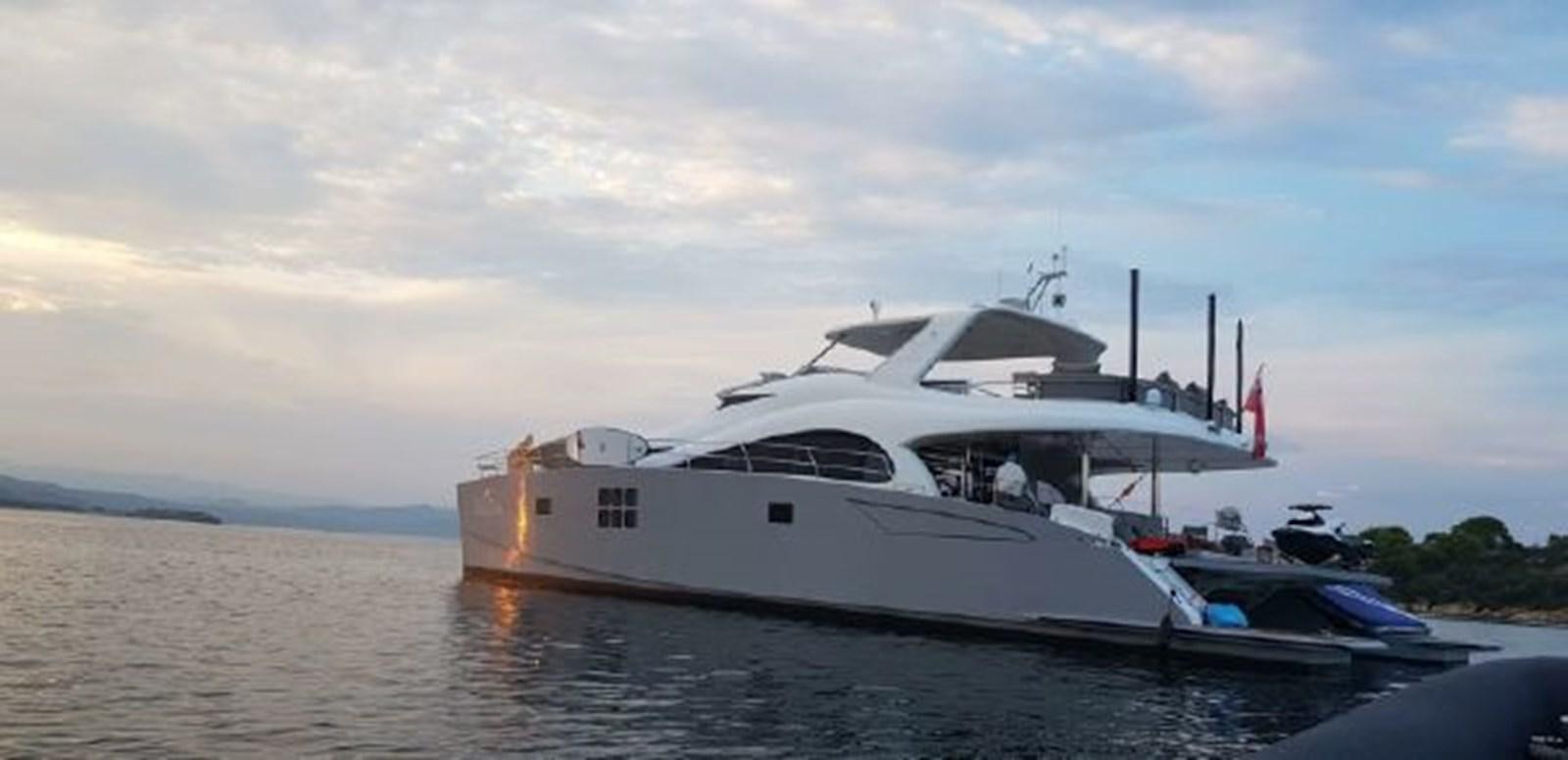 a boat on the water aboard 2015 SUNREEF 70 Yacht for Sale