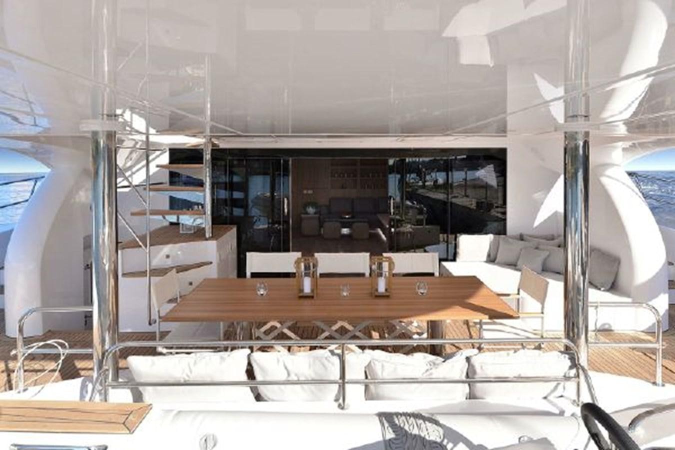 a room with a table and chairs aboard 2015 SUNREEF 70 Yacht for Sale