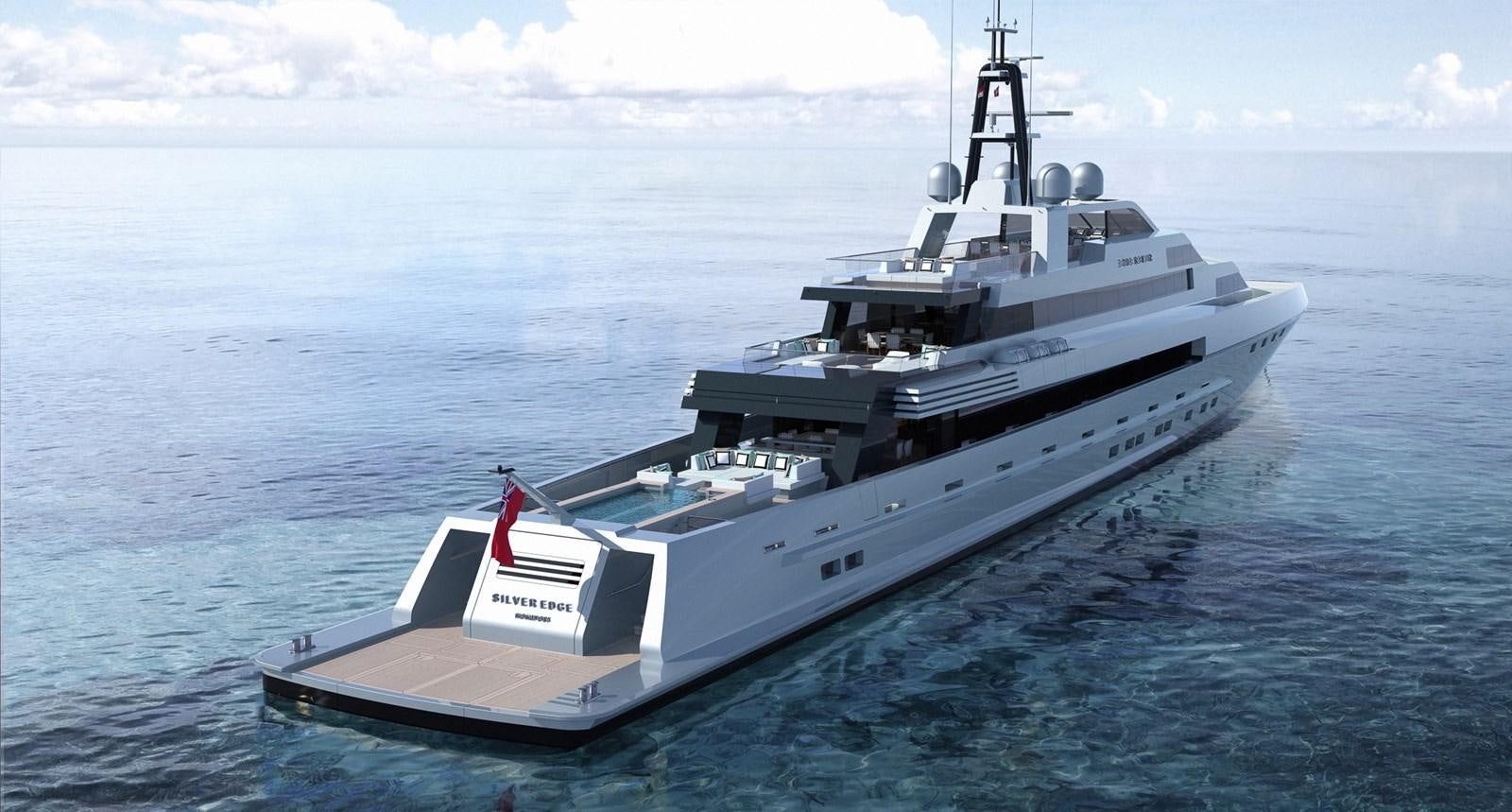 a large ship in the water aboard SILVER EDGE Yacht for Sale