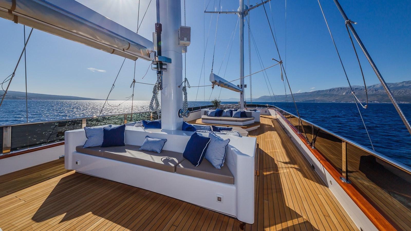 a boat on a deck aboard CLASE AZUL Yacht for Sale