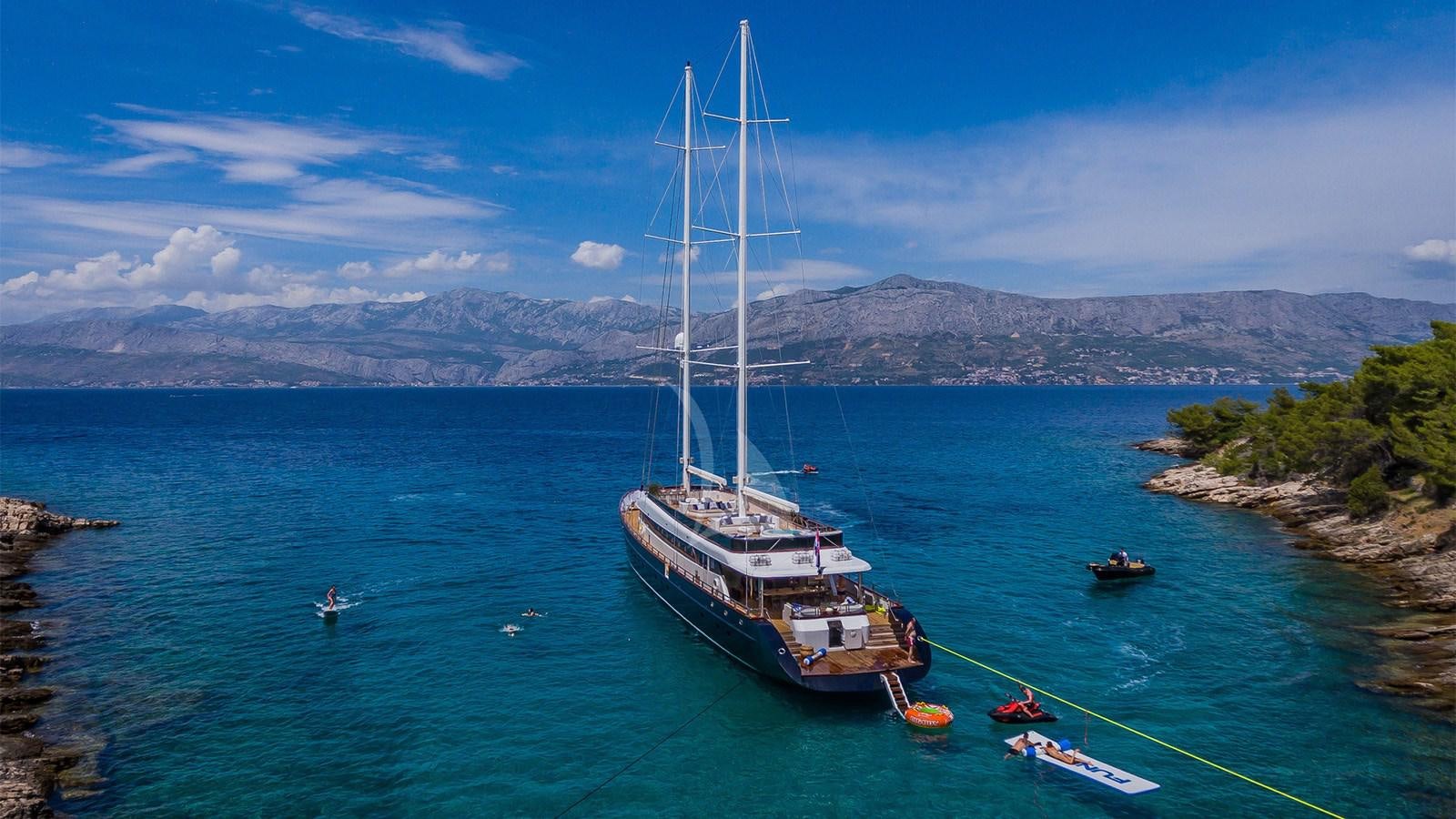 a boat on the water aboard CLASE AZUL Yacht for Sale