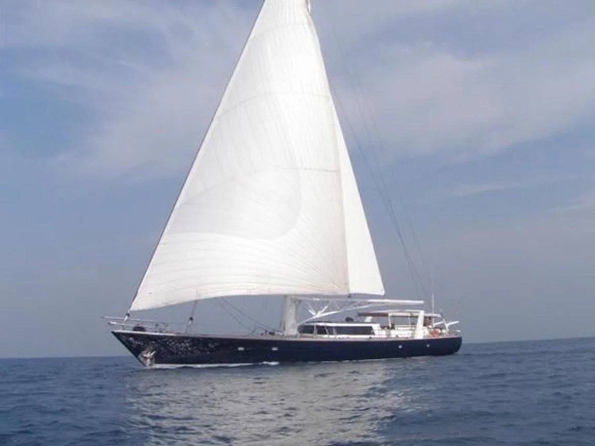 a boat in the water aboard ORIEL Yacht for Sale