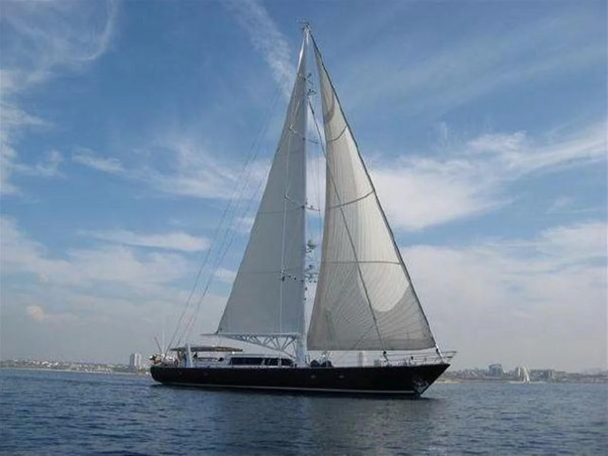 a sailboat on the water aboard ORIEL Yacht for Sale