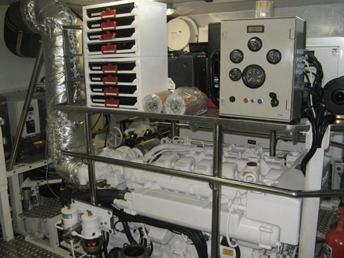 a machine with a large piece of equipment in it aboard ORIEL Yacht for Sale