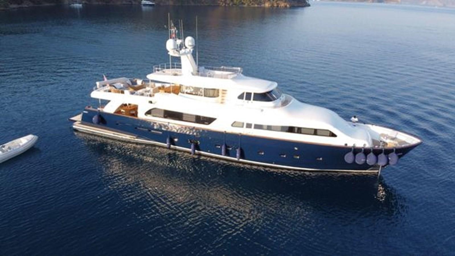 a large white boat in the water aboard STELLA MARIS Yacht for Sale