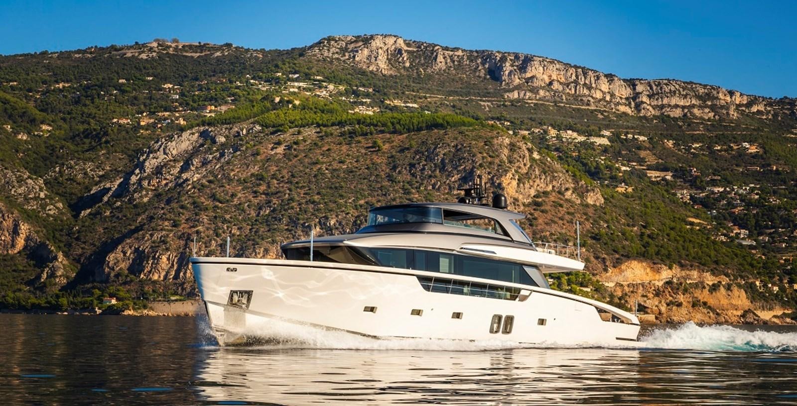 a boat on the water aboard LA SX88 Yacht for Sale
