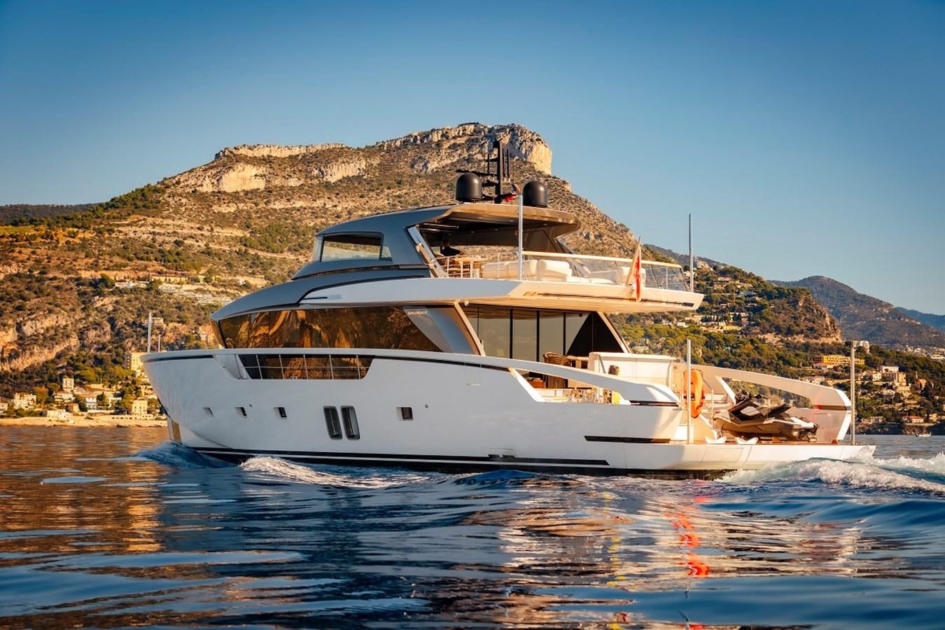 a boat on the water aboard LA SX88 Yacht for Sale