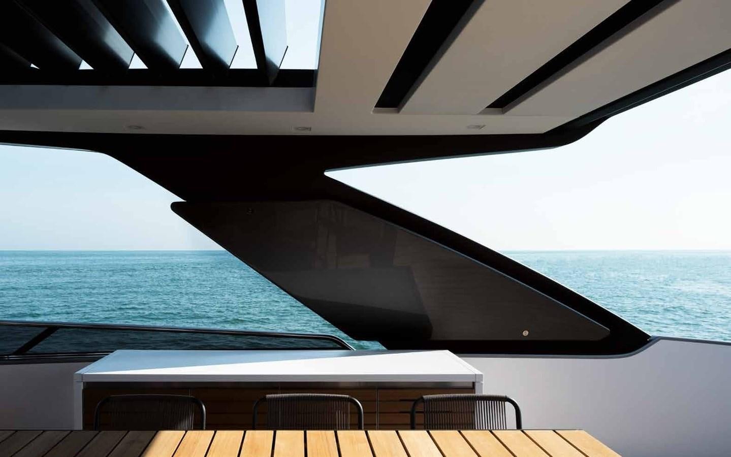 the inside of a boat aboard 2017 SANLORENZO SL86 # 676 Yacht for Sale