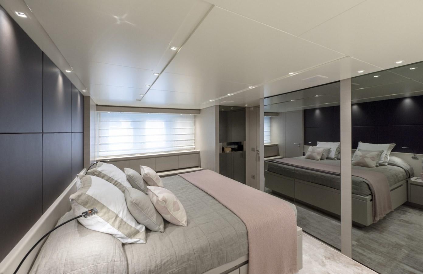 a couple of beds in a room aboard 2017 SANLORENZO SL86 # 676 Yacht for Sale