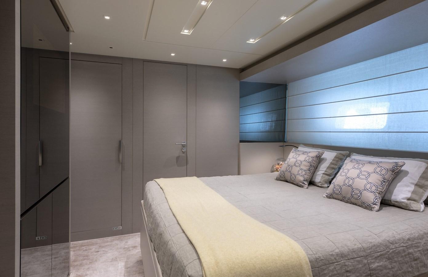 a bedroom with a bed aboard 2017 SANLORENZO SL86 # 676 Yacht for Sale