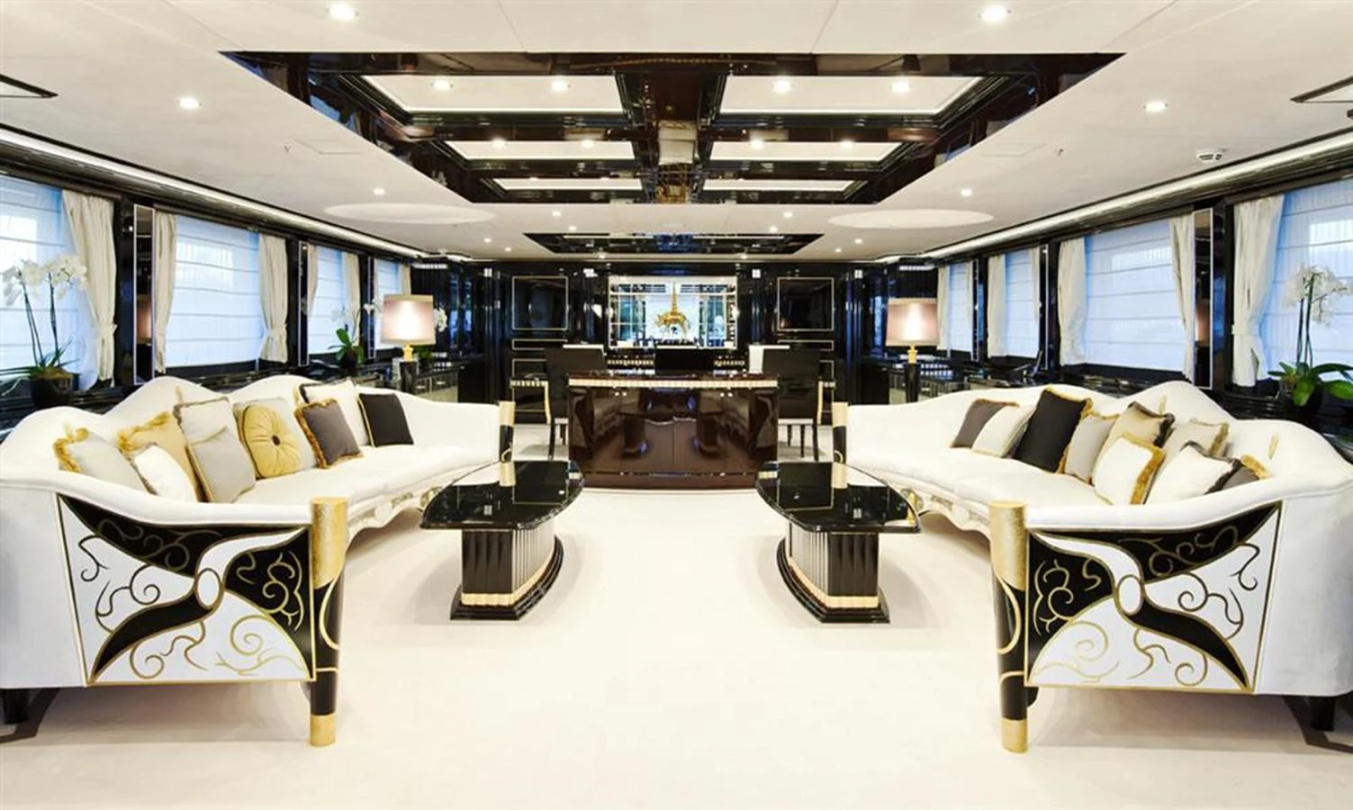 a room with a bed and a television aboard ALEXANDER AGAIN Yacht for Sale