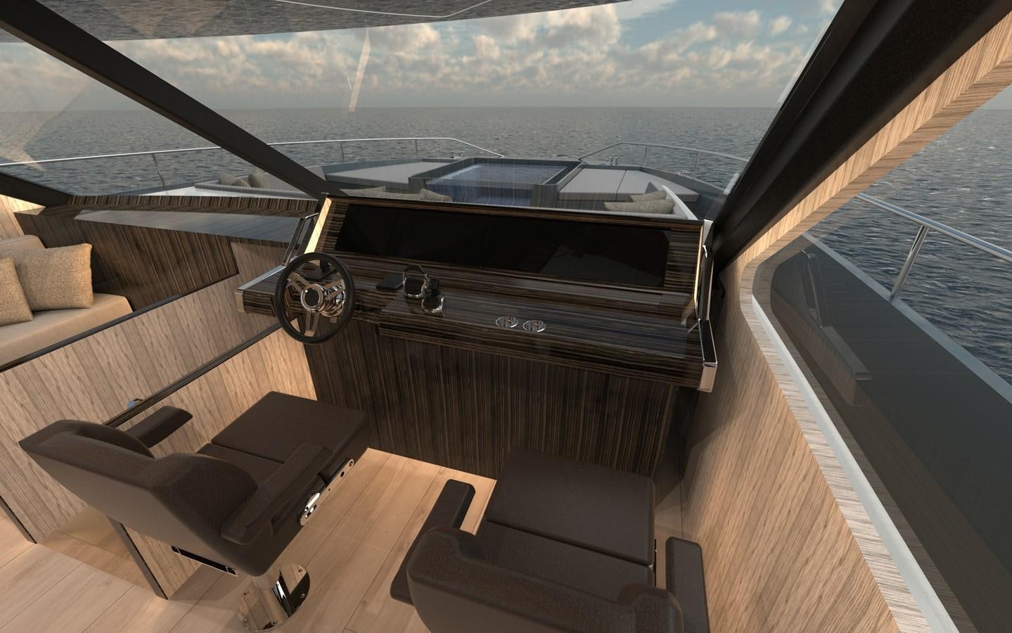 a boat on the water aboard ST-BARTH 85 FLY Yacht for Sale