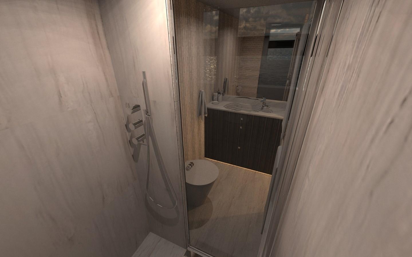 a bathroom with a toilet and a sink aboard ST-BARTH 85 FLY Yacht for Sale
