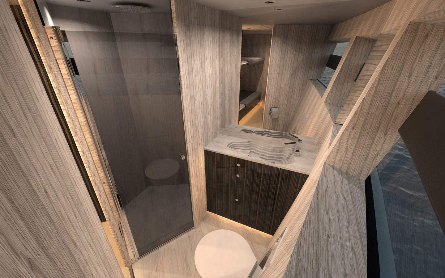 a bathroom with a toilet and a sink aboard ST-BARTH 85 FLY Yacht for Sale