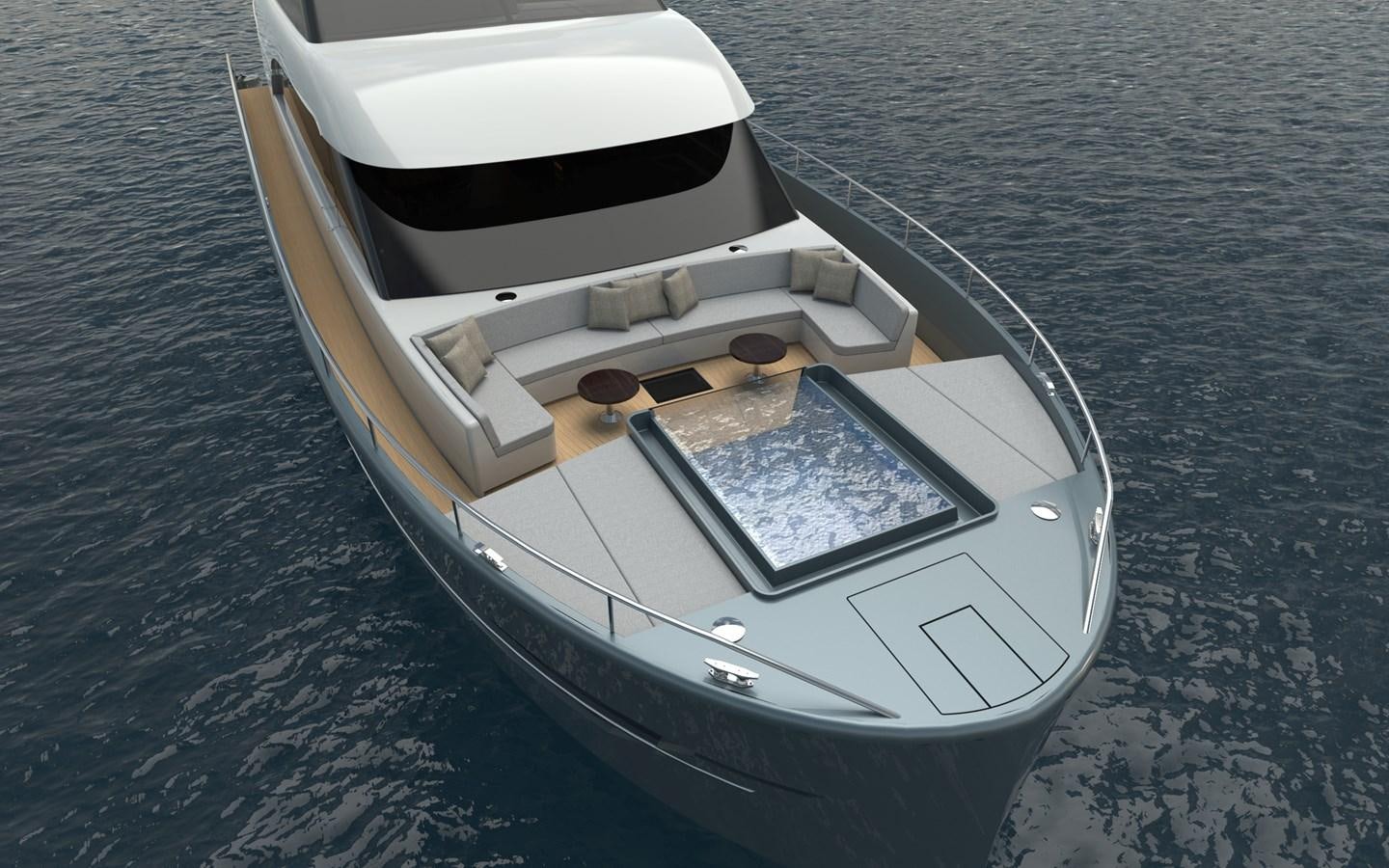 a boat on the water aboard ST-BARTH 85 FLY Yacht for Sale