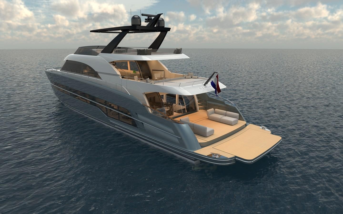 a boat on the water aboard ST-BARTH 85 FLY Yacht for Sale