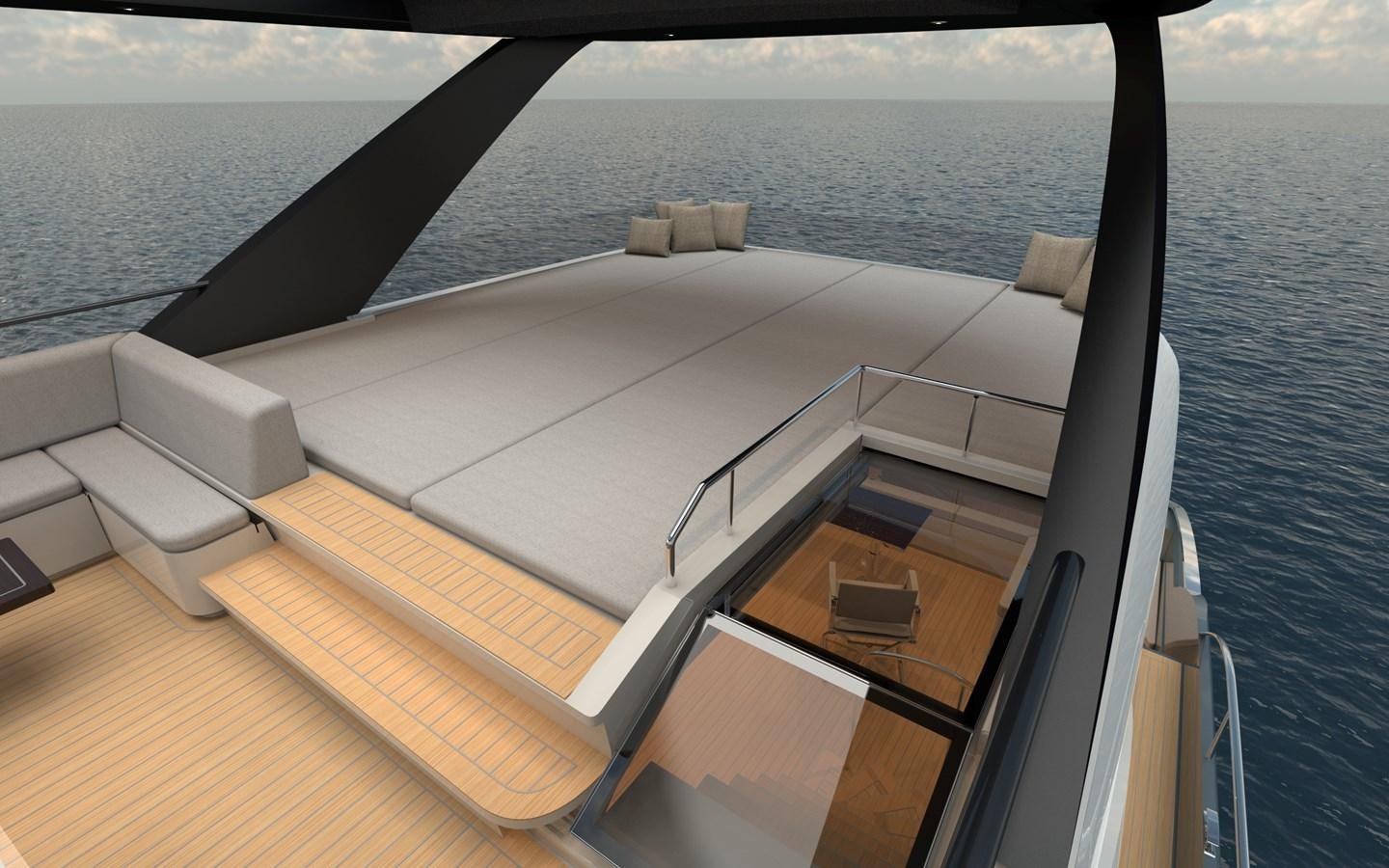 a boat on the water aboard ST-BARTH 85 FLY Yacht for Sale