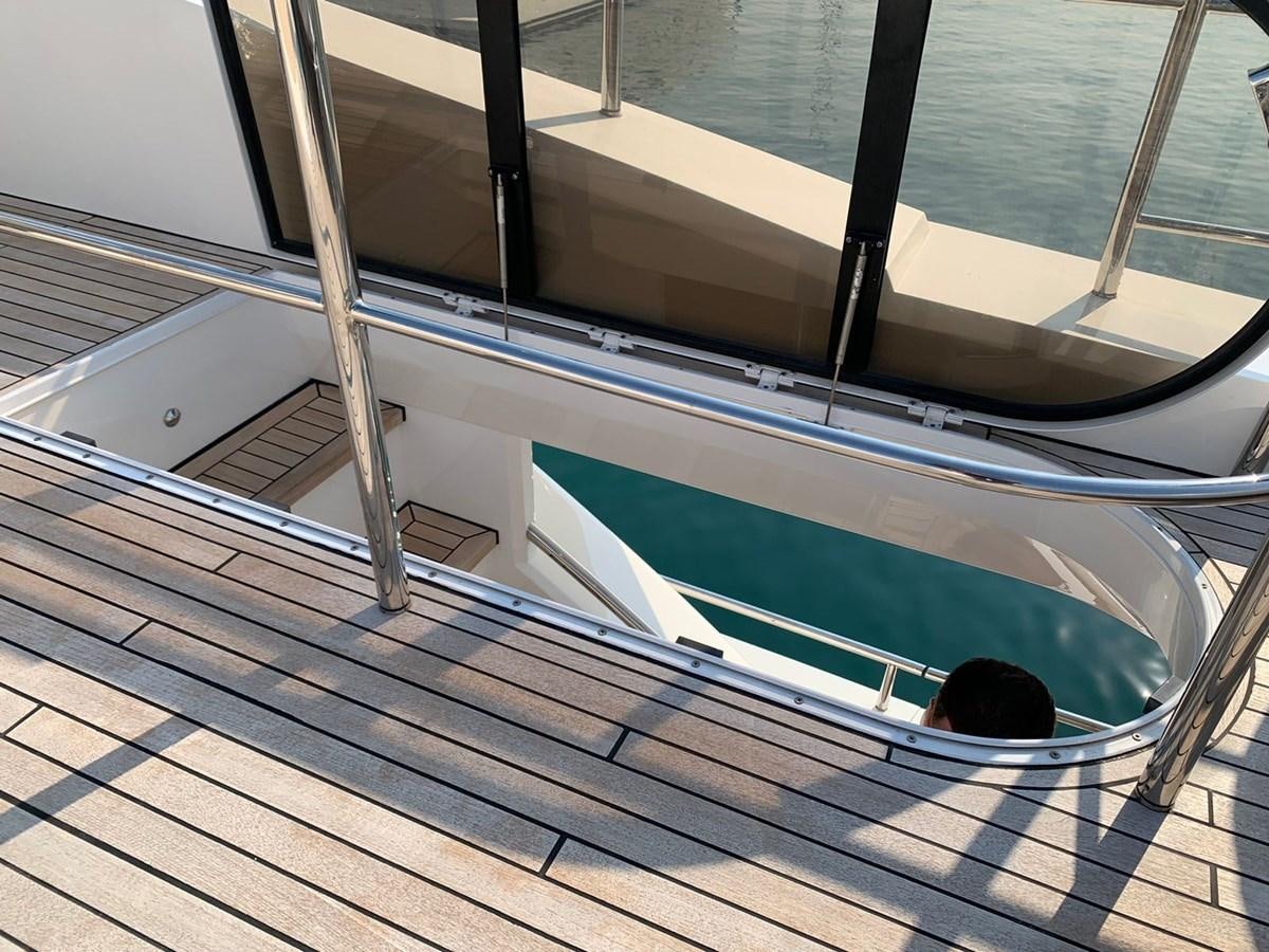 a pool on a deck aboard SEA ARK Yacht for Sale