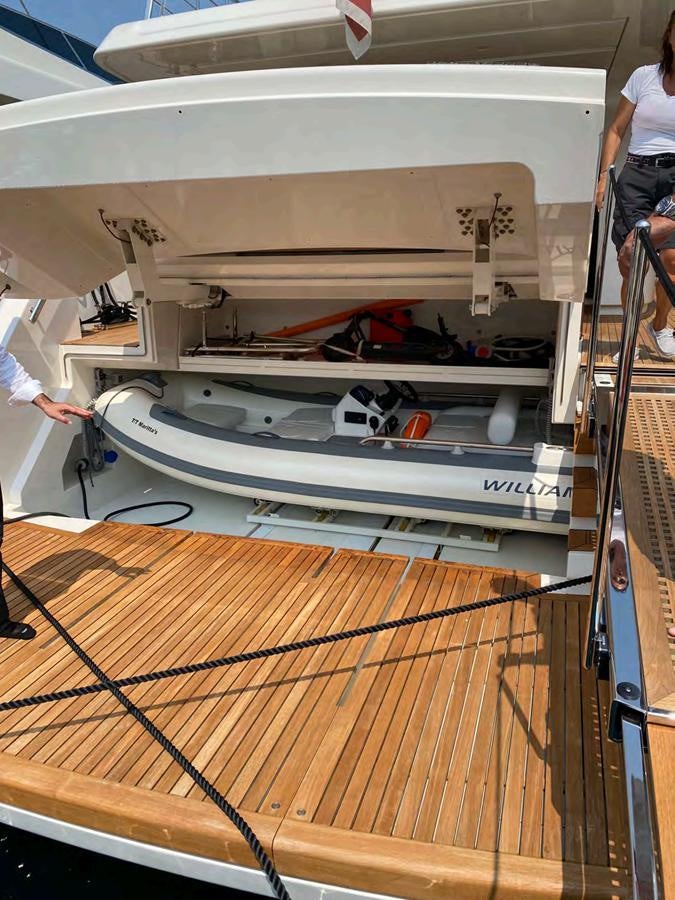 a machine with a piece of wood aboard MARITTA’S Yacht for Sale