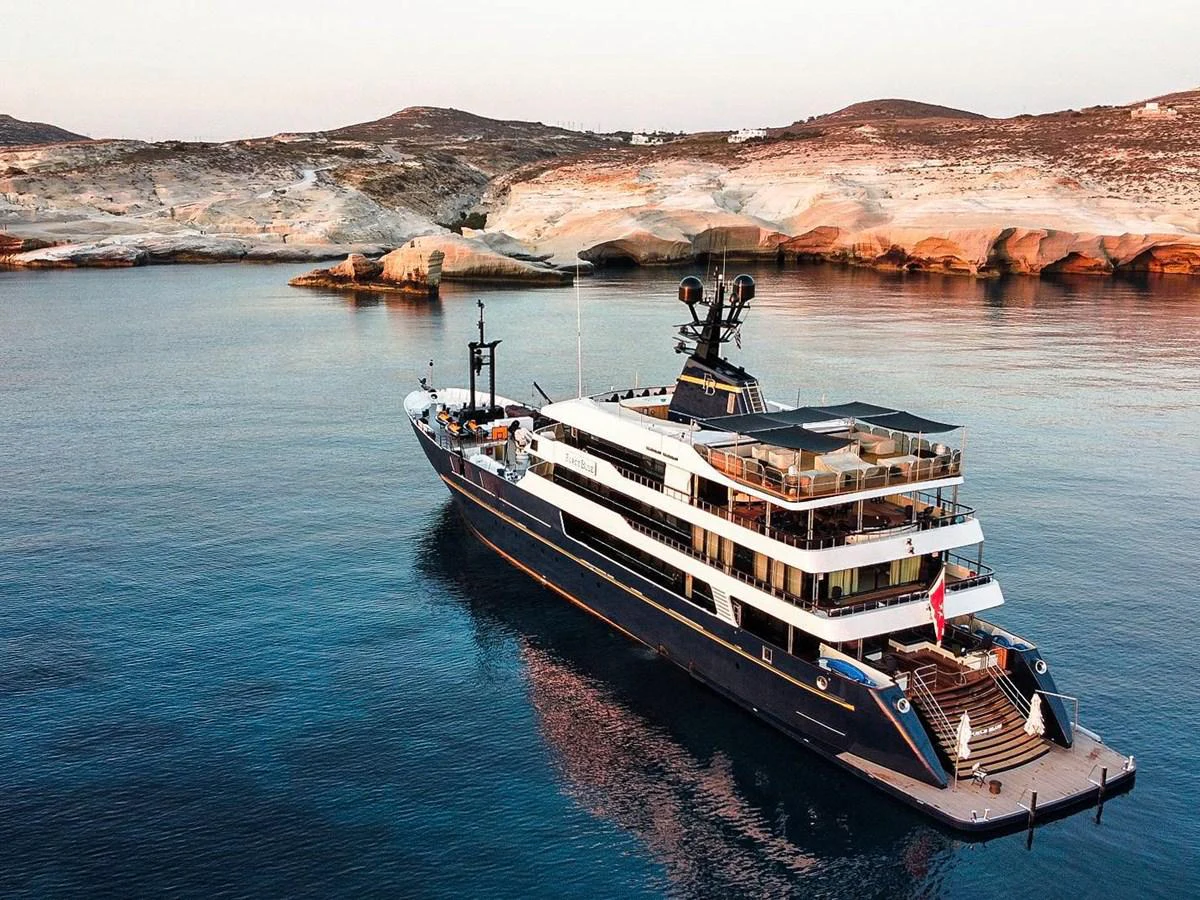 a boat in the water aboard FORCE BLUE Yacht for Sale