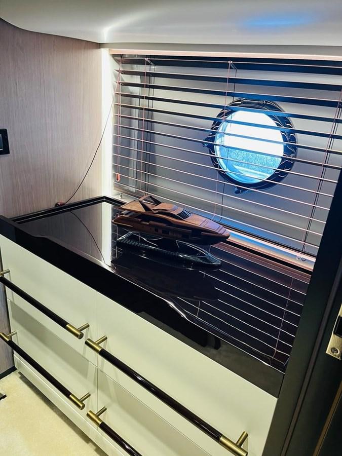 a large fan in a room aboard LULWA Yacht for Sale