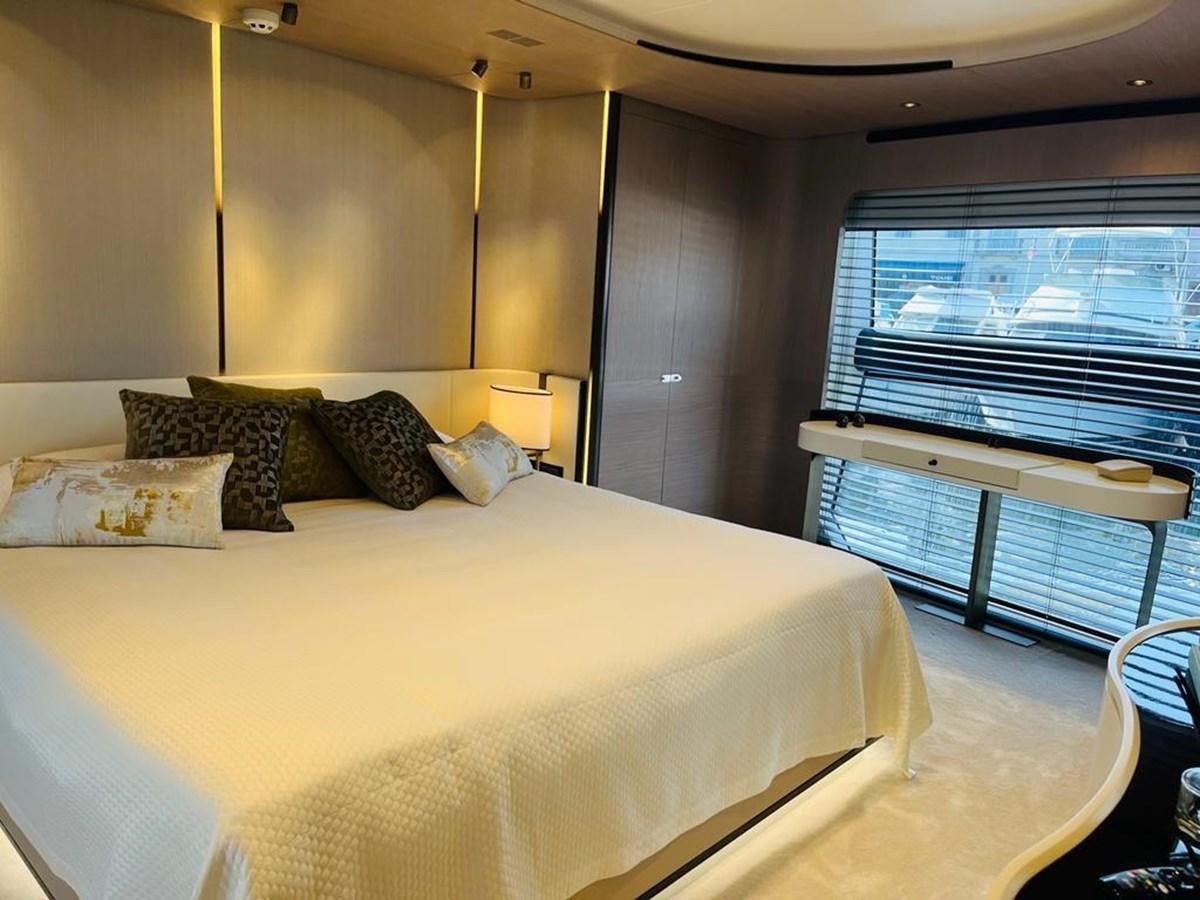 a bed in a room aboard LULWA Yacht for Sale